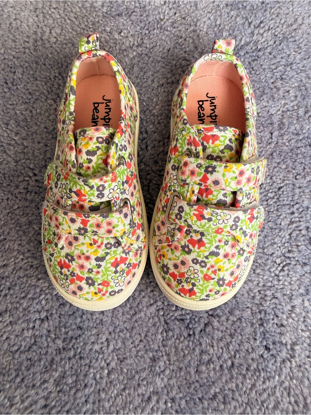 jumping beans Floral Canvas Kids Sneakers in Pink, Green & Red